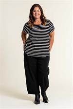 Gozzip - Gitte T-shirt, Stribet, Sort/Hvid